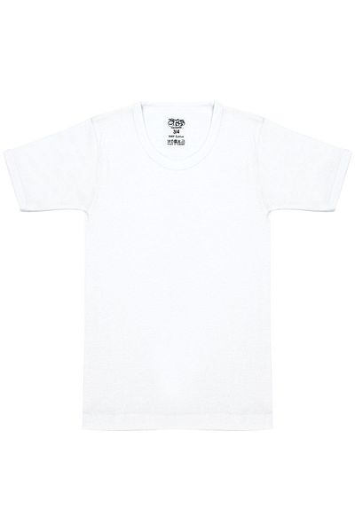 Öts Tricou alb din bumbac cu nervuri din 2 piese pentru băiat