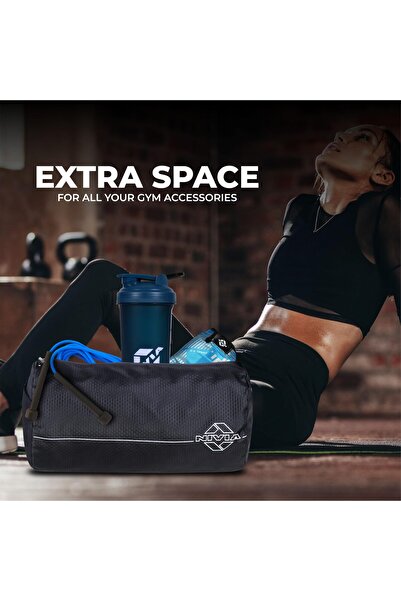 Nivia Basic Duffle Bag | Polyester (Black, 12 Litre) Gym Bags | Adjustable Shoulder Bag