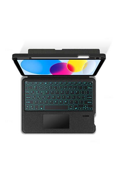 Fogy Ipad 10. Nesil 10.9 2022 Klavye Mag Touchpad Klavyeli Standlı Kılıf A2696 A2757 A2777 26373