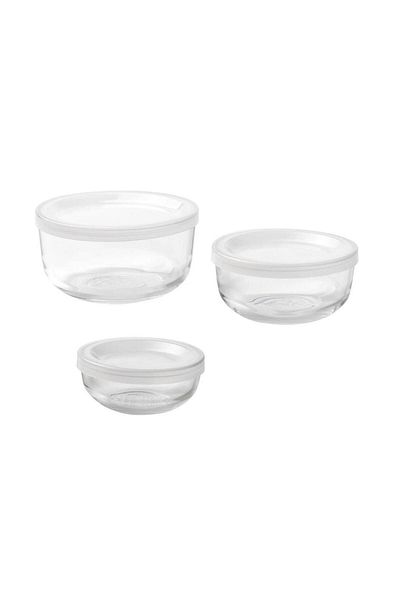 IKEA Round Bestamma Glass Storage Container Set - Set of 3