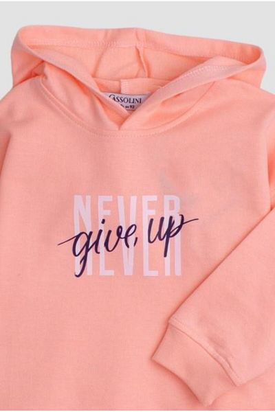Chicsy Baby Oversize Hooded Text Printed Baby Kids Tracksuit Set