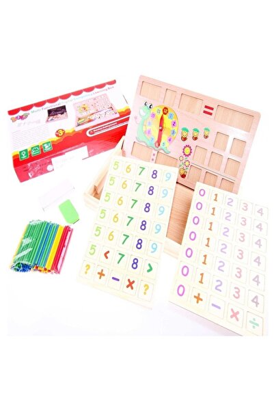 RoseRoi Ahşap Matematik Öğretici Eğitici Zeka Oyunu Sayıları Öğrenme Ahşap Yazı Tahtası Sayı+ Çubukları