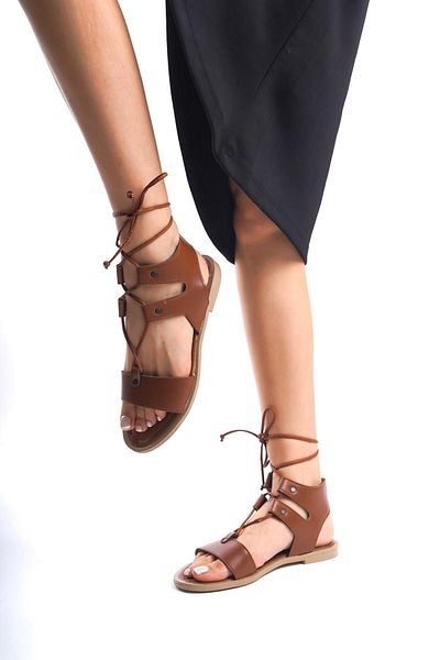 Bak Store Sandale Bodrum Gladiator pentru femei - Snur maro maro