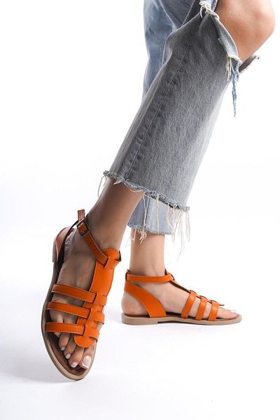 Bak Store Gladiator Orange Women's Bodrum Sandals