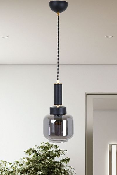 MŞ Aydınlatma Hector Black Smoked - Glass Pendant Chandelier