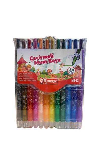 Genel Markalar 12 Renk Çevirmeli Uzun Mum Boya