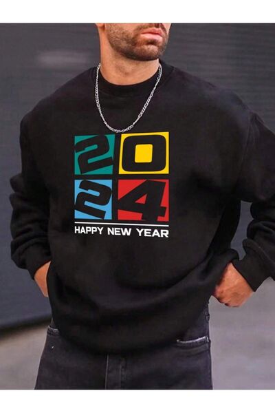 MODAVİBE Унисекс голям суичър с принтирана кадифена яка