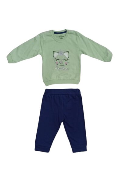 Aziz Bebe Girl's Princess Patterned Double Suit