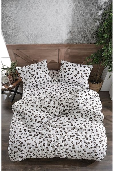 Valezium Set cuvertură de pilota dublă cu imprimeu leopard - elastic și 2 perne