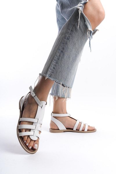 Bak Store Gladiator Style White Women's Bodrum Sandals