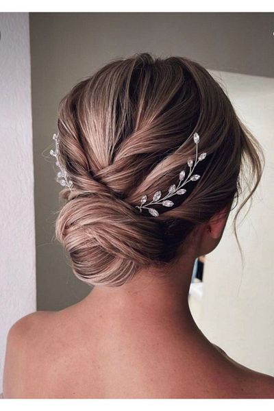 Mirayroses عبوتان من إكسسوارات شعر الزفاف المصنوعة من الكريستال
