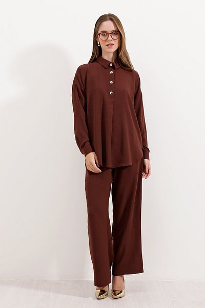 Bigdart 6631 طقم نوم مقاس كبير - بني