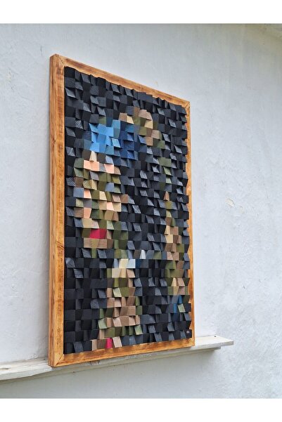 zenedesignstudio Akustik Panel Ahşap Duvar Dekorasyonu İnci Küpeli Kız Tablo ...