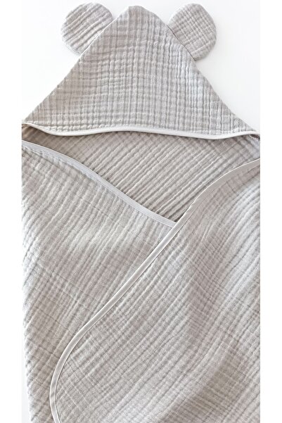 O&G Collection رداء حمام أطفال من الموسلين متعدد الألوان باللون الرمادي العضو...