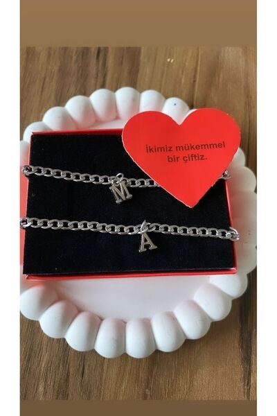 Hediyedukkani Non-Tarnish Steel Letter Bracelet Lover, Couple, Friend, Bracelet