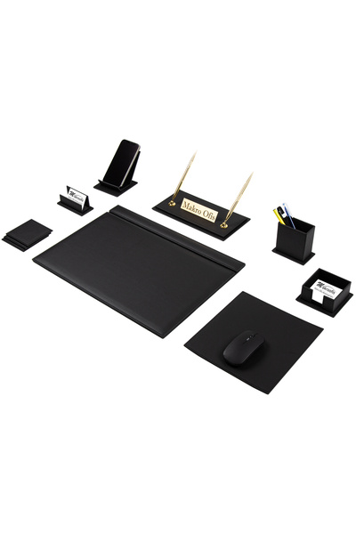 Makroofis G101 Μαύρο Δερμάτινο Σετ Τραπεζιού - 10 Τεμάχια