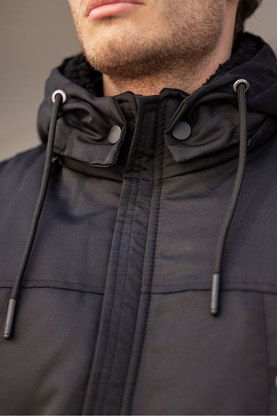 3MODA Men's Gabardine Fabric - Wind and Waterproof Jacket with Fur Inside
