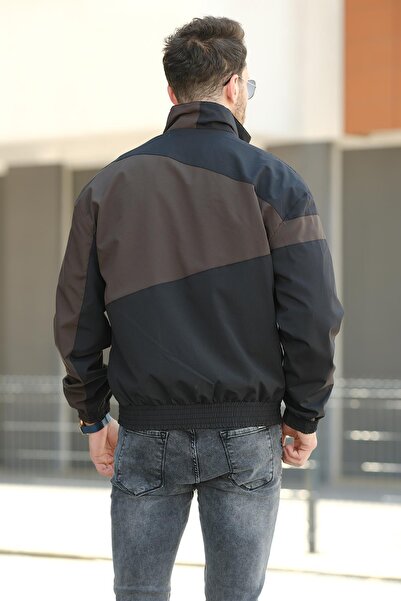 Oksit Ανδρικό εποχιακό παλτό - Πνομ Αδιάβροχο, Λεπτομέρεια ρίγες, Γιακάς, Αδιάβροχο