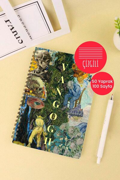Anime Marketi Van Gogh Designed A5 Spiral School Notebook 50 Sheets 100 Pages - Ruled