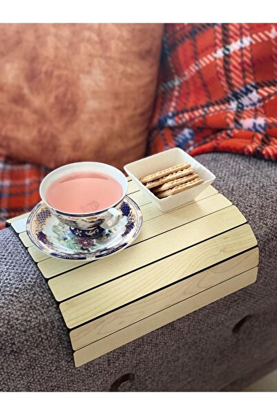 Yaman Hediyelik Ahşap Koltuk Tepsisi, Yan Sehpa, Koltuk Kenarı, Katlanabilir ...