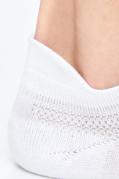 Calverton Socks 2 Pairs White Cotton Heel Reinforced Women'S/Men's Sneaker Sports Socks