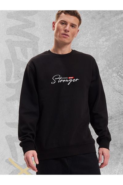 WEARTEX Unisex Oversize Sweatshirt - Crew Neck, Stay Stronger Printed Hoodie