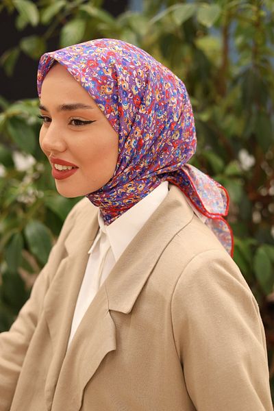 Silk Home Soft Cotton Carnation Patterned Scarf