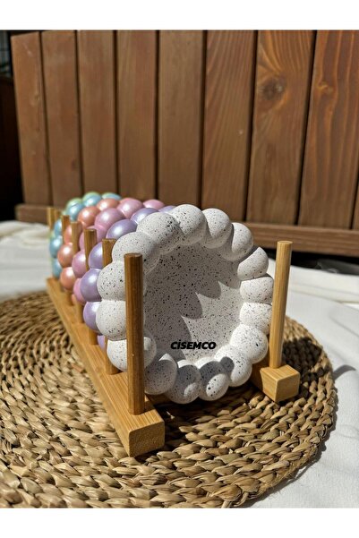 Çisem Διακοσμητικό Μπολέτο Παρουσίασης από Λευκό Μαργαριταρένιο Μπετόν - Πιάτ...