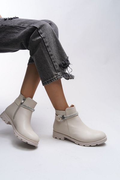 Riccon Γυναικείες μπότες Aanrelle Beige - Λεπτομέρεια από πέτρα, 0012103   Μοντέλο