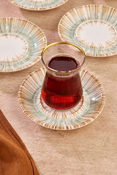 Cooker 12.5 cm Porcelain Patterned Special Series - 6-Piece Alaçatı Plate