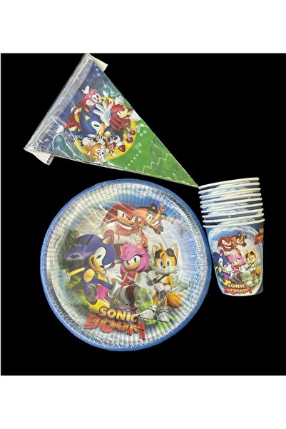 partideyince SONİC SOON SONIC SOON TABAK BARDAK FLAMA KONSEPT DOĞUM GÜNÜ 8 Kİ...