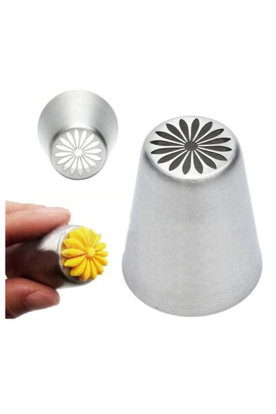 adin tasarım Rus Duyu Çiçek Duyu Büyük Papatya Krema Sıkma Torbası Ucu Pasta Krema Şekillendirici Krema Ucu 4 cm