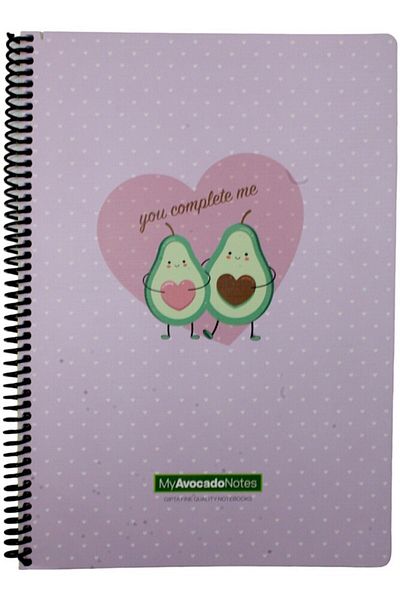 Gıpta A4 Avocado 80 Sheets Lined - Spiral Cardboard Notebook, You Complete Me 5819