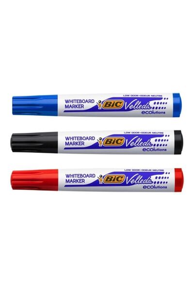 Bic Velleda Beyaz Tahta Kalemi 1 Siyah 1 Kırmızı 1 Mavi
