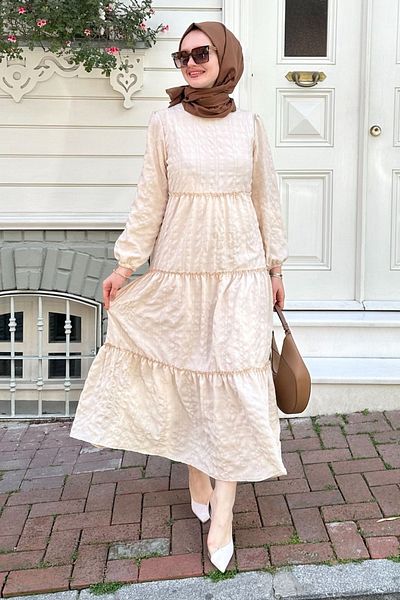 Gizce Beige Sebla Dress