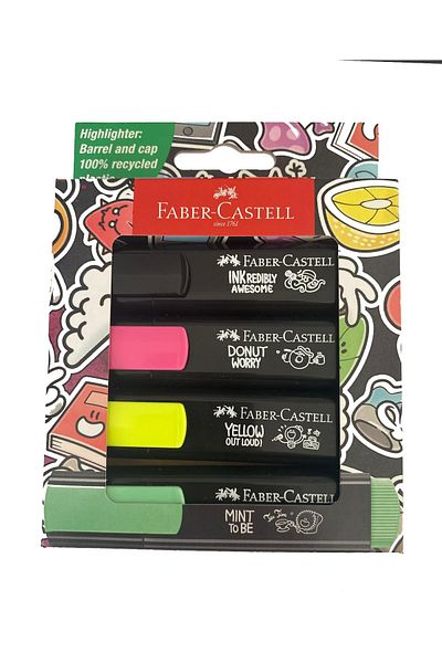 Faber Castell Set of 4 Highlighters in Renewed Colors