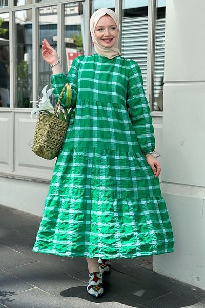 Gizce Aselia Green Dress