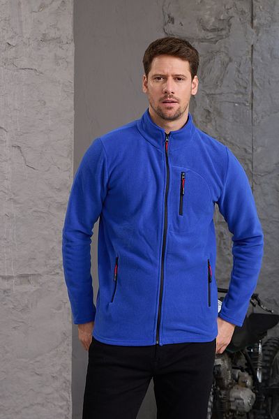 COMBİNE MİCHAİL Ανδρικό Fleece Jacket - Χοντρό φερμουάρ, Βαμβακερό, Saks Blue