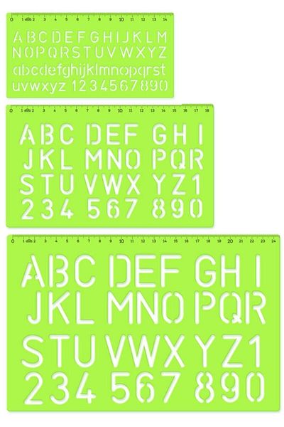 HATAS Letter Template 10-20-30mm Ruler Set