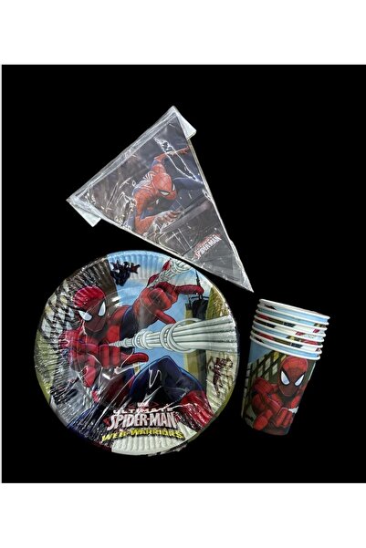 partideyince ÖRÜMCEK ADAM SPİDERMAN SPIDERMEN TABAK BARDAK FLAMA KONSEPT DOĞU...