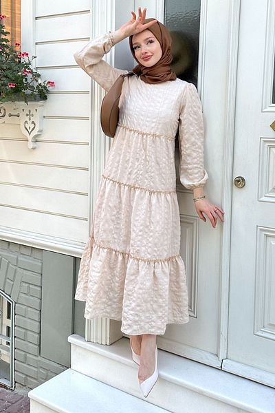 Gizce Beige Sebla Dress