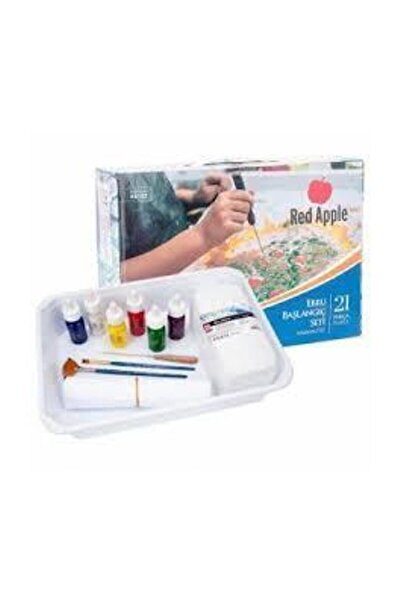 Red Apple مجموعة المبتدئين A4 Ebru 21 قطعة