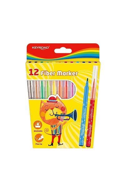 KEYROAD Washable Felt Tip Pen 12 Colors (kr971587)