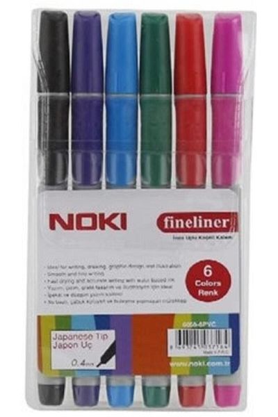 Noki Nokı Fineliner Felted Pen 6 Pieces