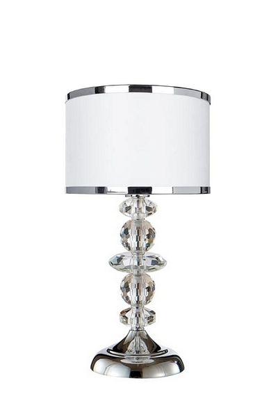 571 Store 5 Tal Crystal Table - Lampshade Chrome Plated and Sanded Headboard