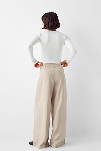 VODENS Crew Neck Anthracite White 2-Piece Ultra Soft 100% Cotton Long Sleeve Blouse