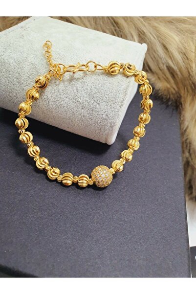 Milora 22 Ayar Altın Kaplama Zirkon Taş Detaylı Dorika Bileklik