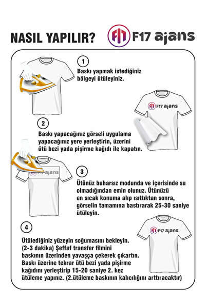 F17 Ajans Kuromi Ütü ile Yapışan Tişört Tekstil Transfer Dtf Baskı