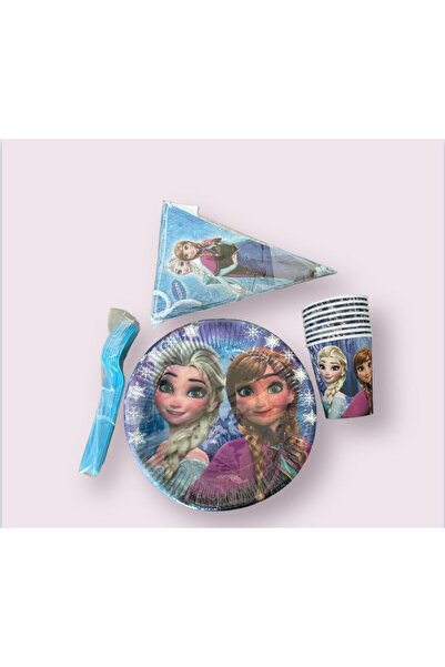 partideyince ELSA FROZEN ELZA elsa TABAK BARDAK ÇATAL FLAMA KONSEPT DOĞUM GÜN...