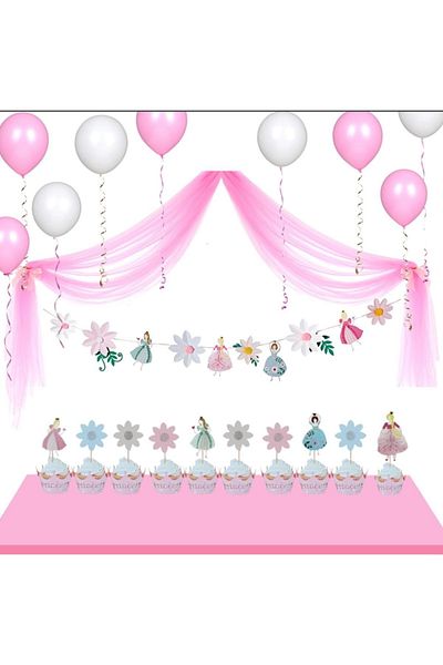 Big Party Σετ οδοντογλυφίδα Meri Meri Princess Vine Στολίδι 10 τεμαχίων 2,8 μέτρων και Σετ οδοντογλυφίδα Meri Meri Princess